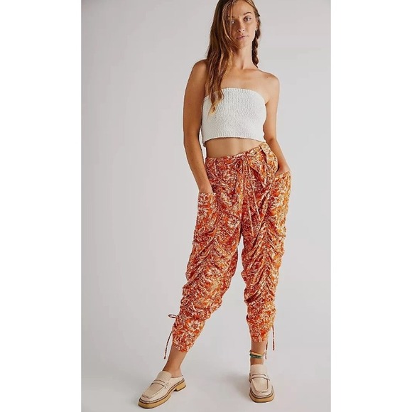Free People Pants - Free People Dusk till dawn Parachute Ruched Pants Boho Sz Small